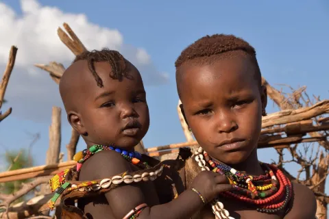 two_children_in_africa_attire