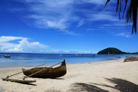 boat on the beach front
